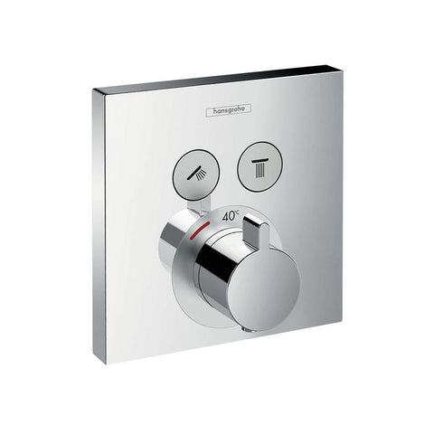 hansgrohe ShowerSelect 2 Function Thermostat for Concealed Installation - Silver