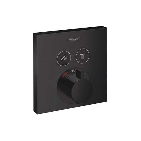 hansgrohe ShowerSelect 2 Function Thermostat for Concealed Installation - Matt Black
