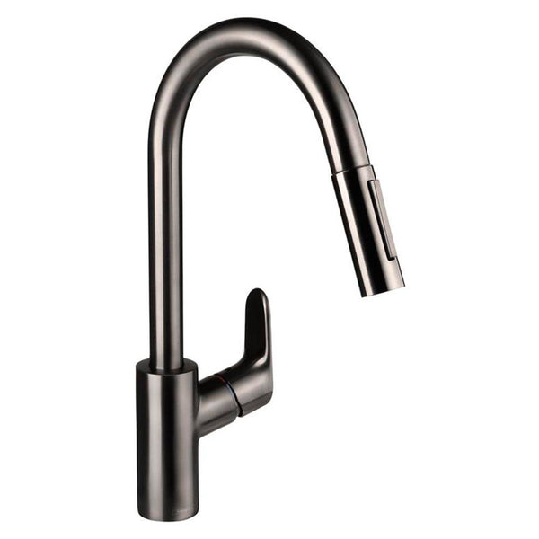 hansgrohe Décor Kitchen Mixer Tap 240 with Pull-Out Spray - Brushed Black Chrome