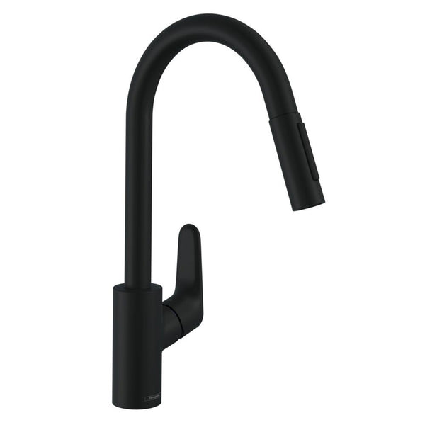 hansgrohe Décor Kitchen Mixer Tap 240 with Pull-Out Spray - Matt Black