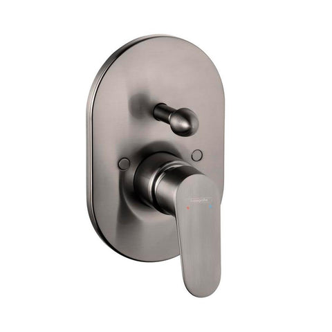 hansgrohe Décor Single Lever Oval Bath Mixer for Concealed Installation - Brushed Black Chrome