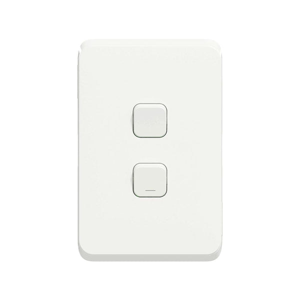 Schneider Electric Iconic 2 Lever Light Switch with Dimmer (Bellpress)