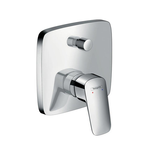 hansgrohe Logis Square Single Lever Bath Mixer for Concealed Installation - Chrome