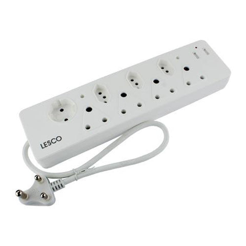 Lesco Domestic Multiplug 8 Way, 4 x 16A, 3 x IEC, 1 x Shucko, 2 x USB