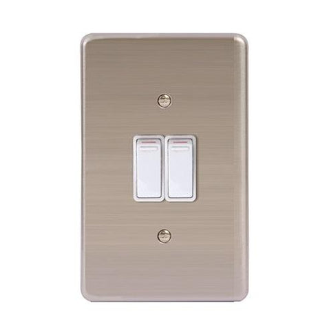 Lesco Stainless Steel 2 Lever, 2x1 Way Switch - W