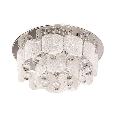 Bright Star Polished Chrome With Glass Crystals Ceiling Light