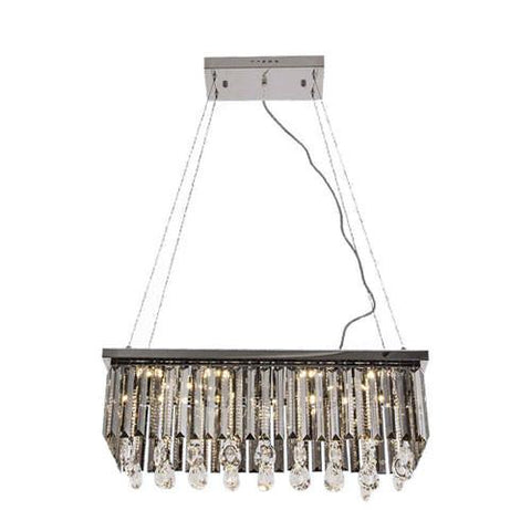 Bright Star Chrome LED Chandelier With Crystals Rectangle