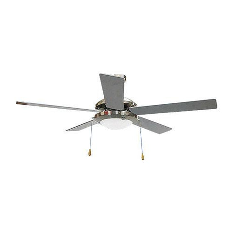 Bright Star 52" 5 Blade Ceiling Fan with Lights - Satin Chrome
