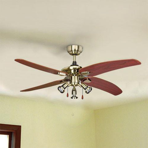 Bright Star 50" 4 Blade Ceiling Fan with Lights - Antique