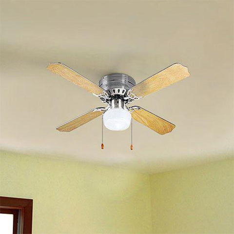 Bright Star 42" 4 Blade Ceiling Fan with Light - Satin Chrome