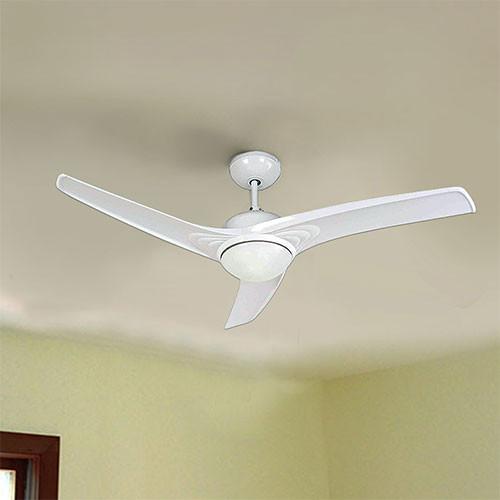 Bright Star 52" 3 Blade Ceiling Fan with Light and Remote - White