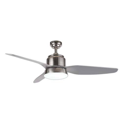 Bright Star 48" 3 Blade Ceiling Fan with Light and Remote - Satin Chrome