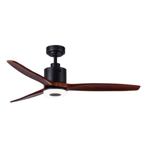Bright Star 52" 3 Blade Ceiling Fan with LED Light and Remote - Wood / Black