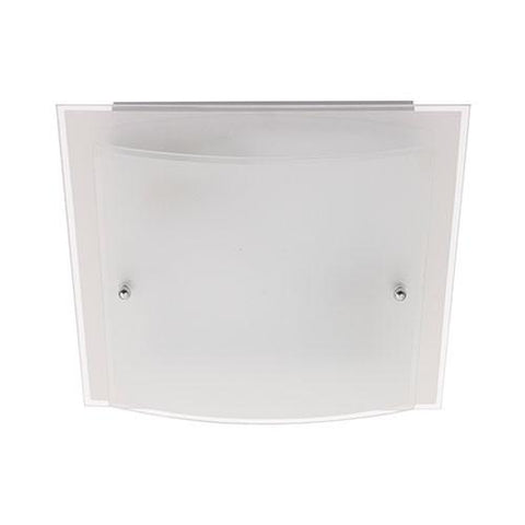 Bright Star Frosted Glass With Polished Chrome Clips Ceiling Light 400mm