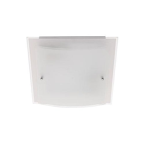 Bright Star Frosted Glass With Polished Chrome Clips Ceiling Light 300mm