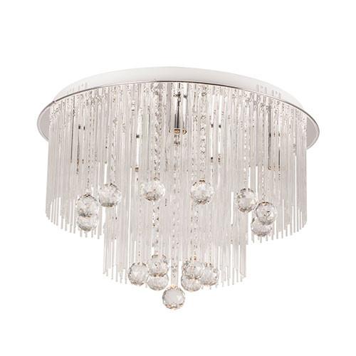 Bright Star Polished Chrome LED Ceiling Fitting With Crystals