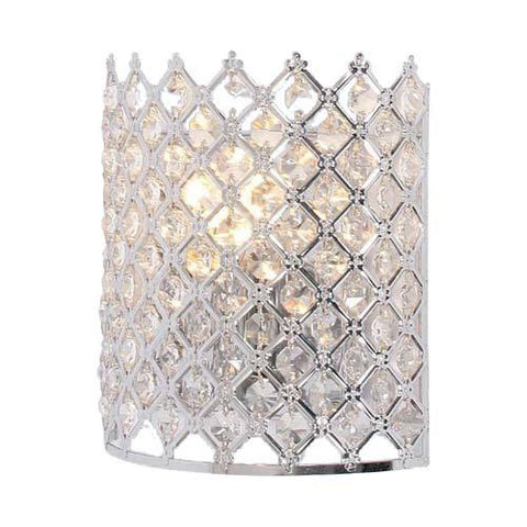 Bright Star Cylindrical Connesso Chrome Wall Light With Acrylic Beads