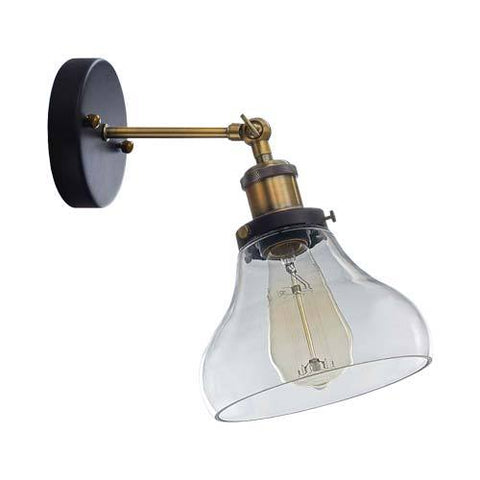 Bright Star Antique Brass Wall Light Clear With Glass