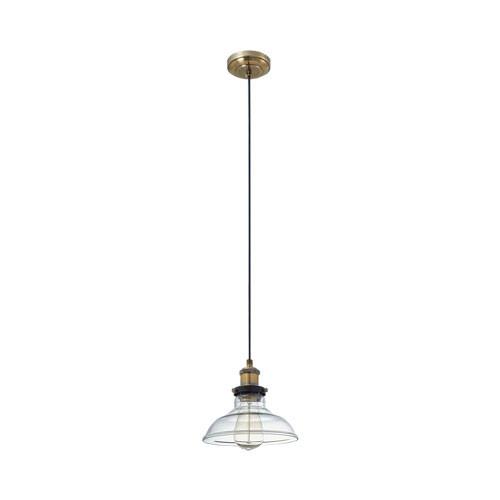 Bright Star Antique Brass Pendant With Clear Glass Traditional Shade