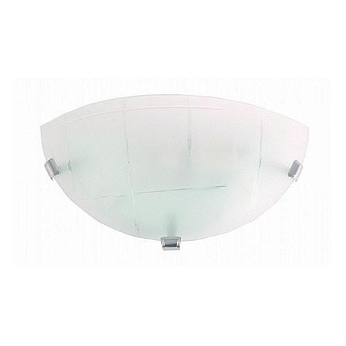 Bright Star Lighting Metal Base With Square Patterned Frosted Glass And Chrome Clips Wall Light