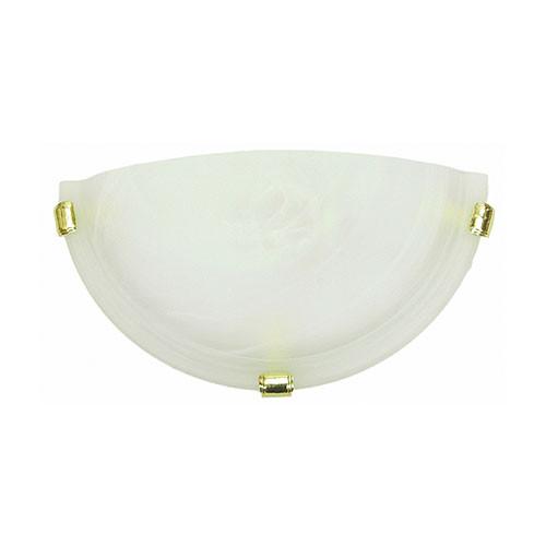 Bright Star Lighting Metal Base With Alabaster Glass And Gold Clips Wall Light