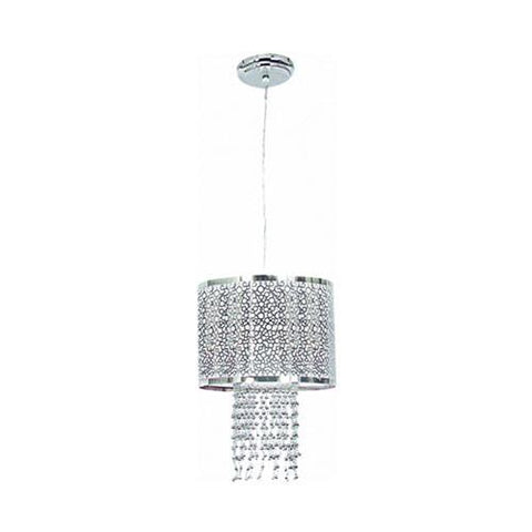 Bright Star Polished Chrome Pendant With Silver Beads