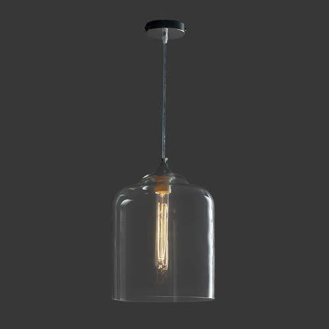 K Light Bell Jar Clear Glass Pendant