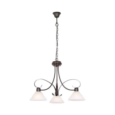 Metal Chandelier With Alabaster Glass 2