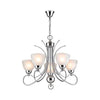 Polished Chrome Chandelier With Frosted Glass