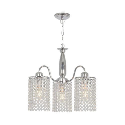 Polished Chrome Chandelier With Clear Acrylic Crystals