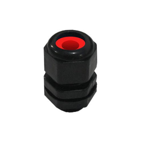 Matelec Cable Gland No 1 Flat Black With Red Grommet