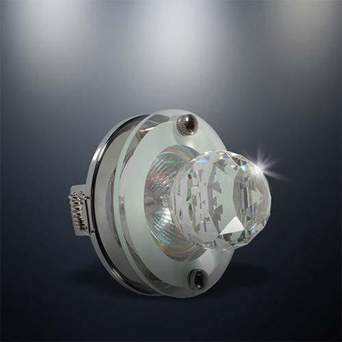Eurolux Round Downlight With Crystal Glass 60mm Cut Out