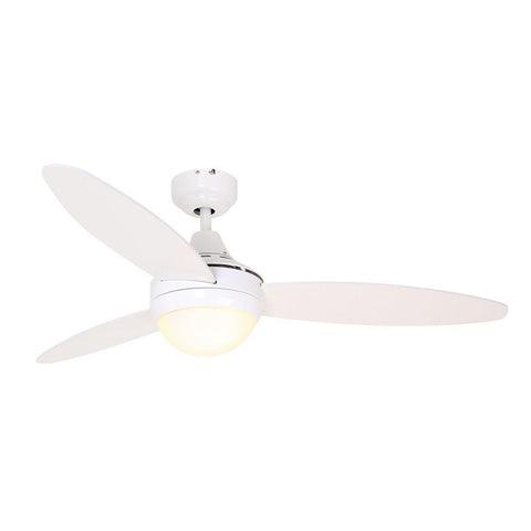 Eurolux 48" 3 Blade Swirl Ceiling Fan with Light - White