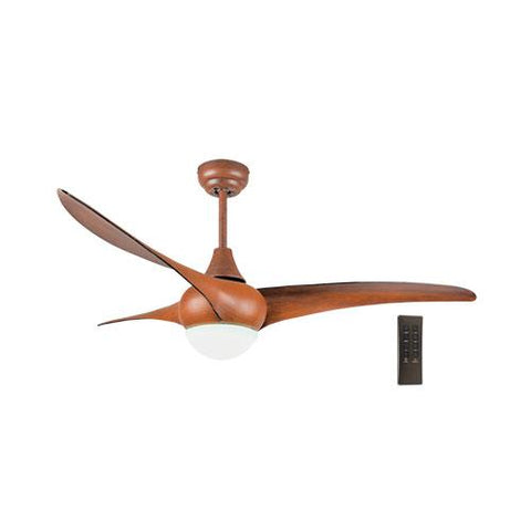 Bright Star 52" 3 Blade Ceiling Fan with LED Light and Remote - Wood Finish
