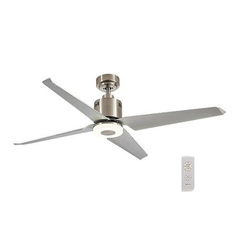 54" 4 Blade Ceiling Fan with LED Light and Remote - Satin Nickel