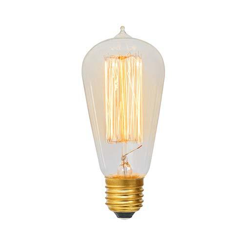 Eurolux E27 60W Pear Shaped Squirrel Cage With Nipple Carbon Filament Bulb