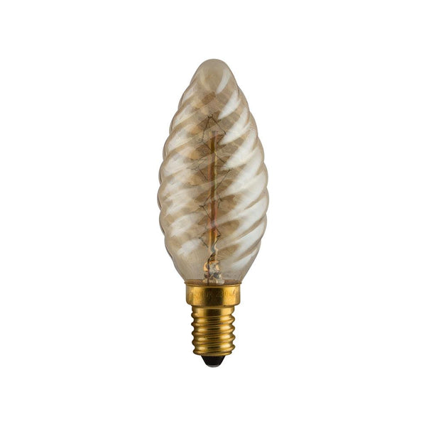 Eurolux Amber Carbon Filament Spiral Candle Bulb E14 40W Warm