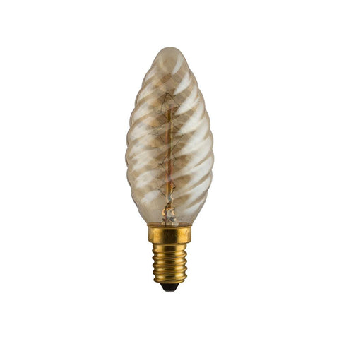 Eurolux Amber Carbon Filament Spiral Candle Bulb E14 40W Warm