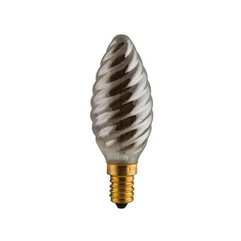 Eurolux Smokey Carbon Filament Spiral Candle Bulb E14 40W Warm