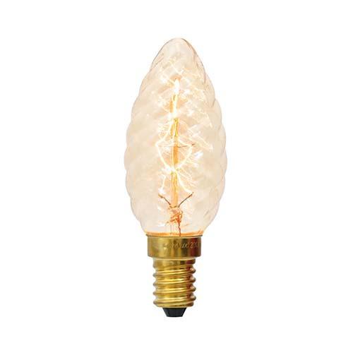 Eurolux E14 40W Candle Spiral Zig Zag Carbon Filament Bulb