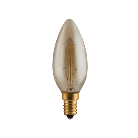 Eurolux Amber Carbon Filament Candle Bulb E14 40W Warm White