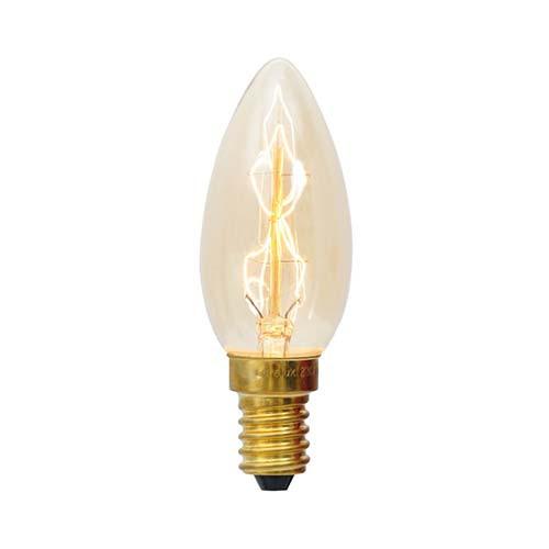 Eurolux E14 40W Candle Zig Zag Carbon Filament Bulb