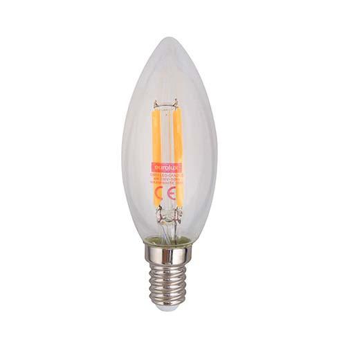 Eurolux LED Clear Filament Candle Bulb E14 4W 310lm Warm White