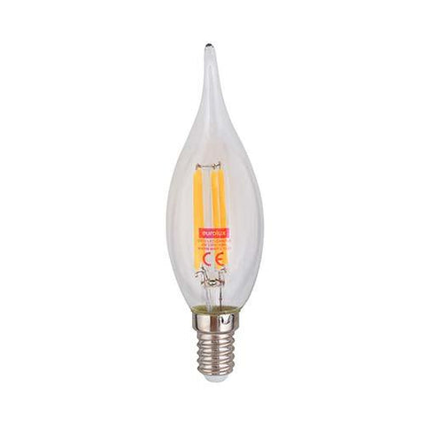 Eurolux E14 4W LED Clear Filament Flame Candel