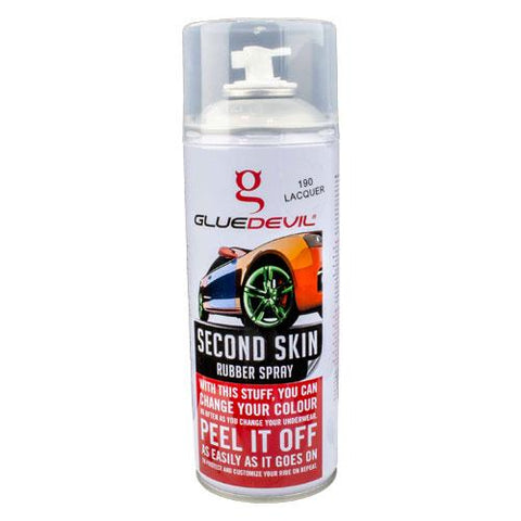 GlueDevil Second Skin Rubber Spray Paint Clear Lacquer
