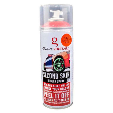GlueDevil Second Skin Rubber Spray Paint Fluorescent Red