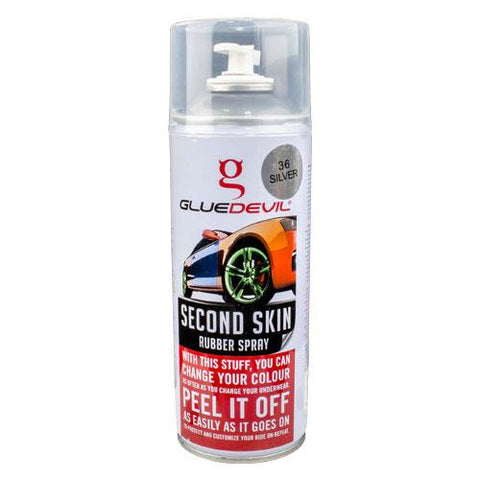GlueDevil Second Skin Rubber Spray Paint Silver