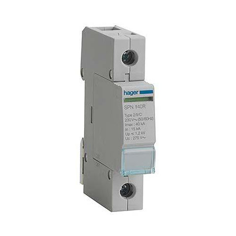 Hager 40Ka 1 Pole Class 2 Surge Arrester With Remote Signalling Contact