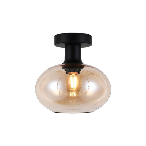 Small Orb Ceiling Light - Amber Glass