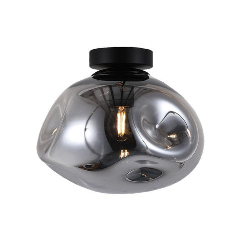 Large Molten Ceiling Light - Smoked Glass